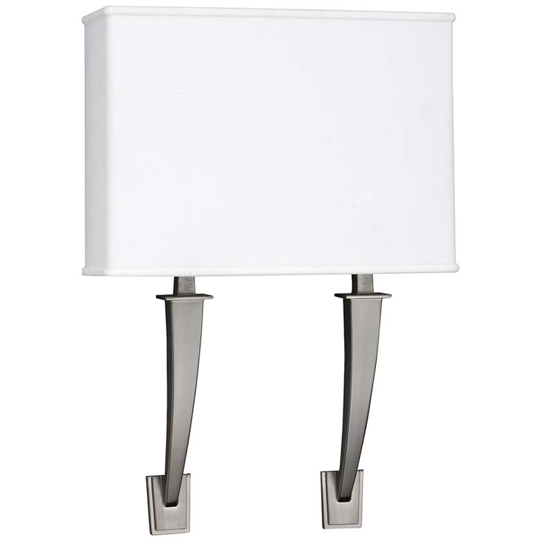 Image 1 Sheridan 18 inch High Satin Nickel 2-Arm LED Wall Sconce