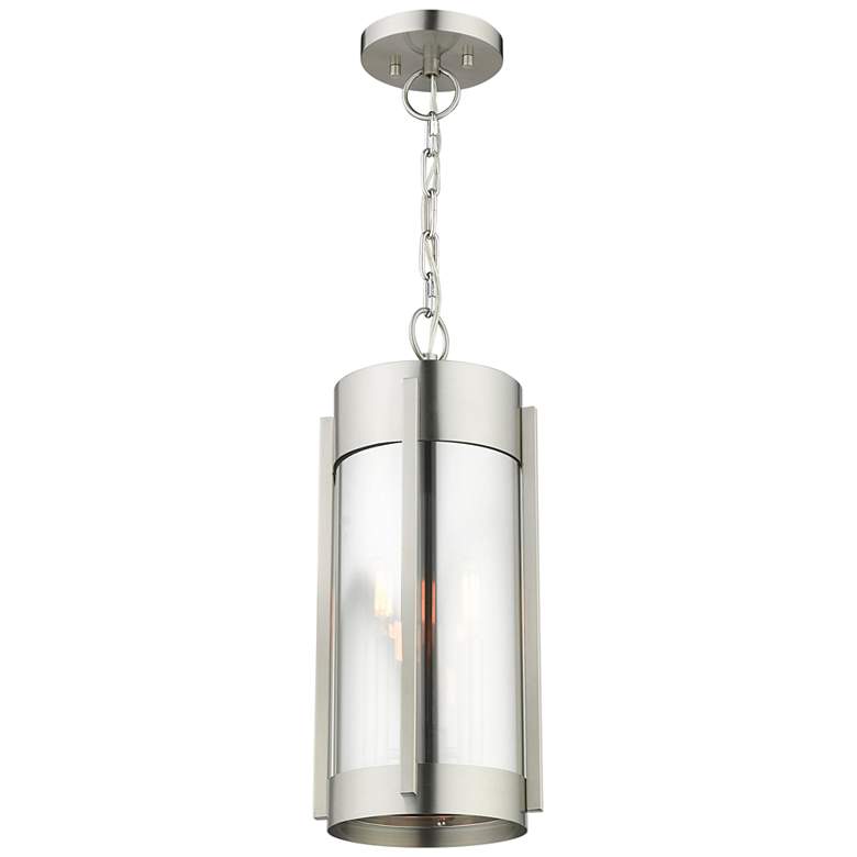 Image 2 Sheridan 18"H Brushed Nickel 2-Light Outdoor Hanging Light