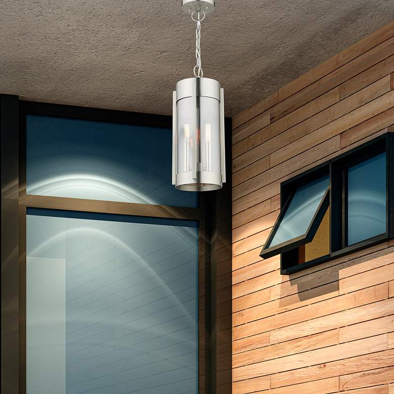 Image 5 Sheridan 18 inchH Brushed Nickel 2-Light Outdoor Hanging Light more views