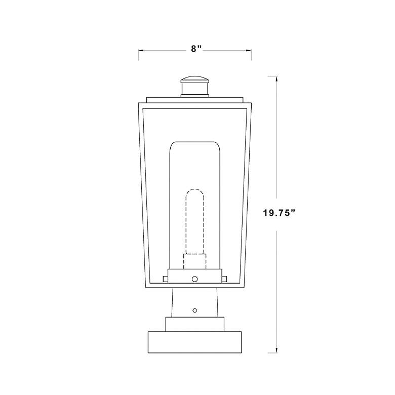Image 7 Sheridan 19 3/4" High Black Metal Outdoor Pier Mount Light more views