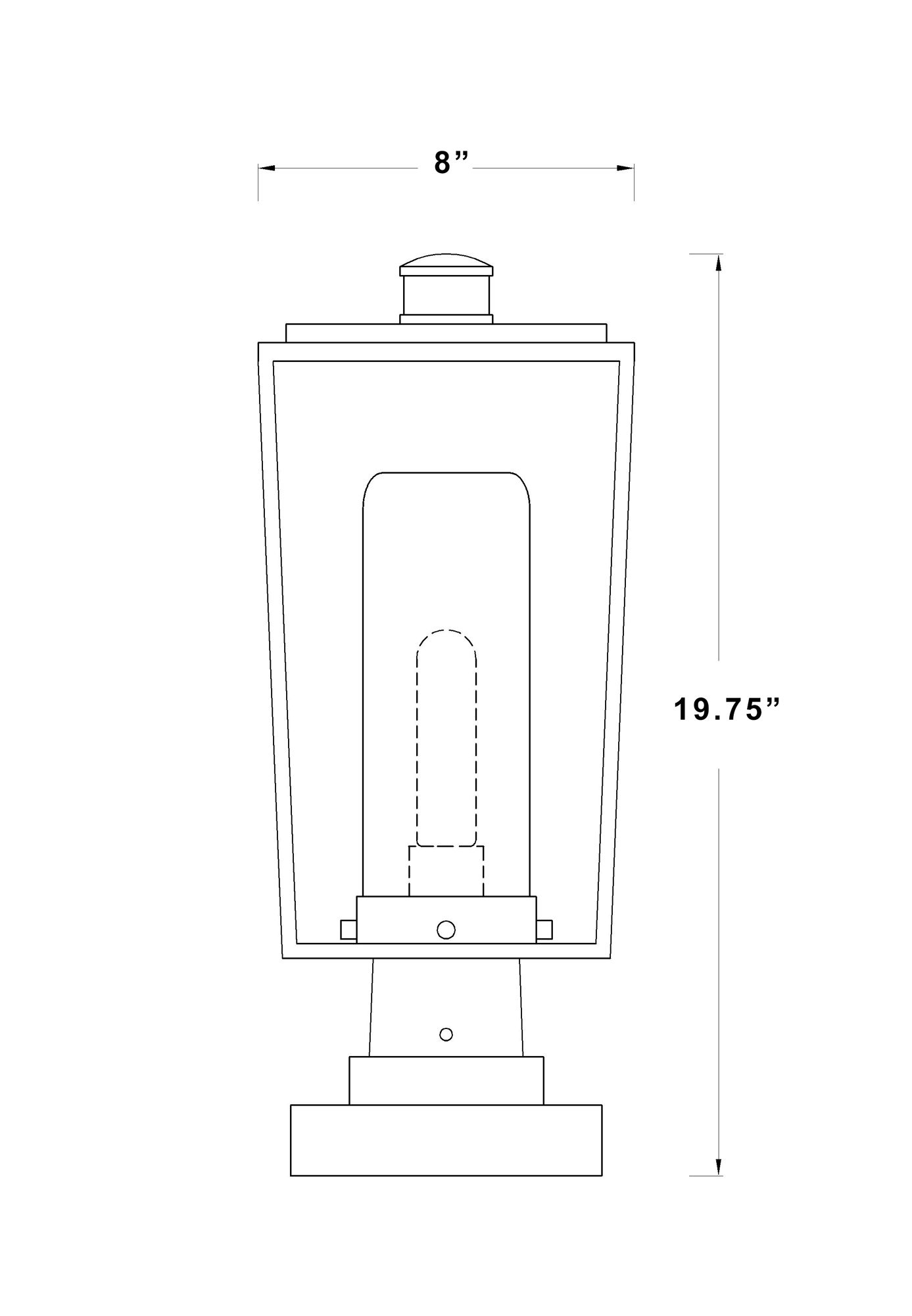 Sheridan 19 3/4" High Black Metal Outdoor Pier Mount Light