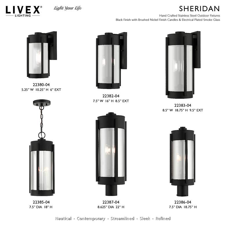 Image 3 Sheridan 2 Light Black Outdoor Wall Lantern more views