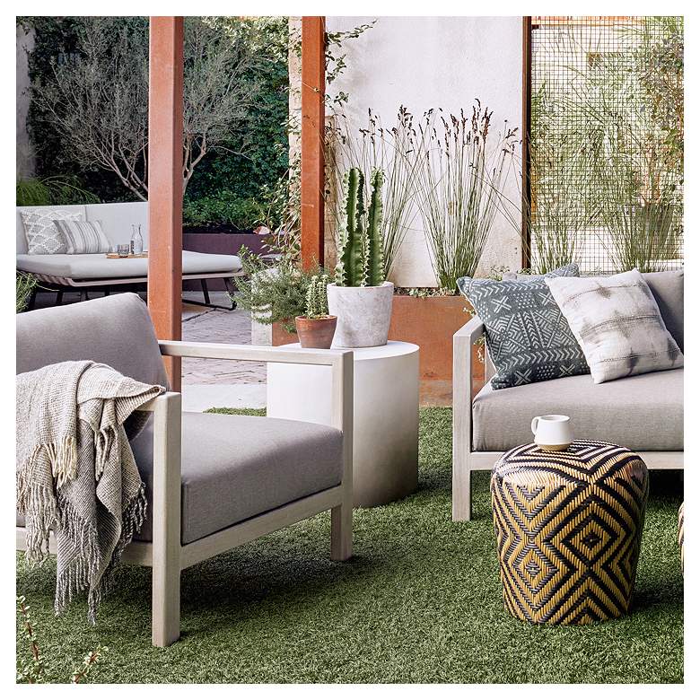 Image 1 Sheridan 20" Wide Slate Gray Drum Outdoor End Table