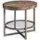 Sheridan 24" Wide Chestnut and Pewter 1-Shelf Oval End Table