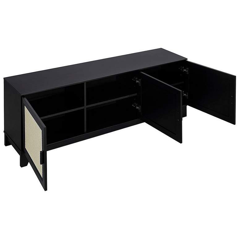 Image 5 Sheridan 62.99 Modern Cane TV Stand in Black more views