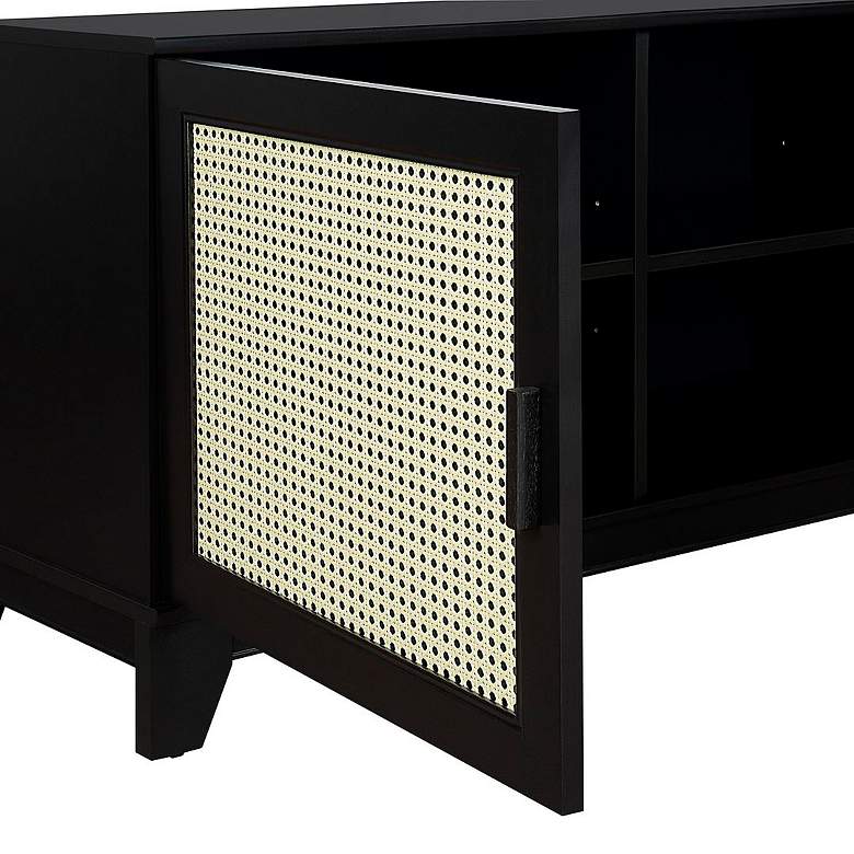 Image 6 Sheridan 62.99 Modern Cane TV Stand in Black more views