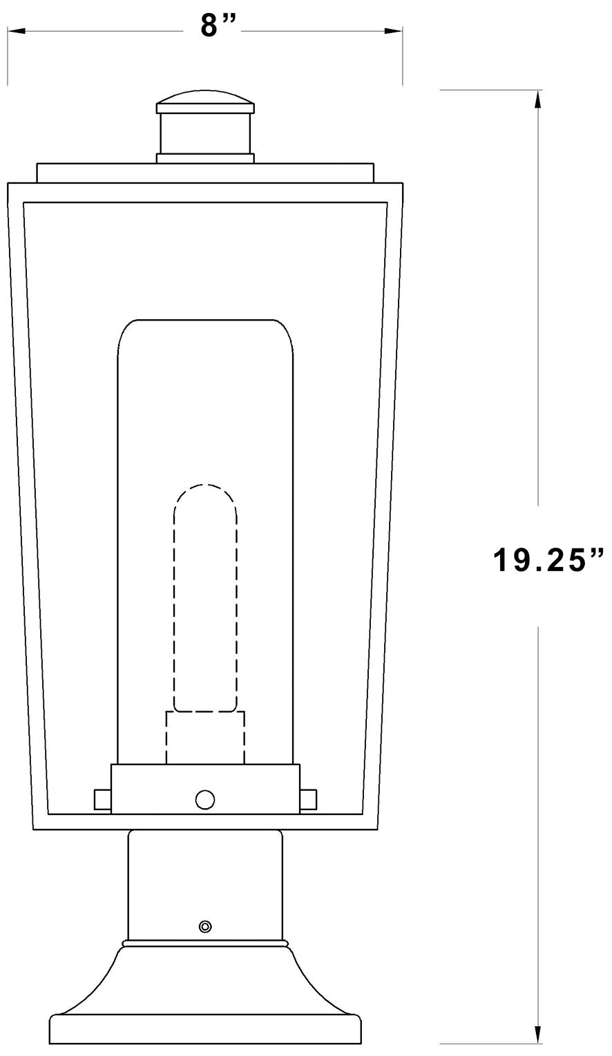 Sheridan by Z-Lite Black 19.5 inch 1 Light Outdoor Pier Mounted Fixture