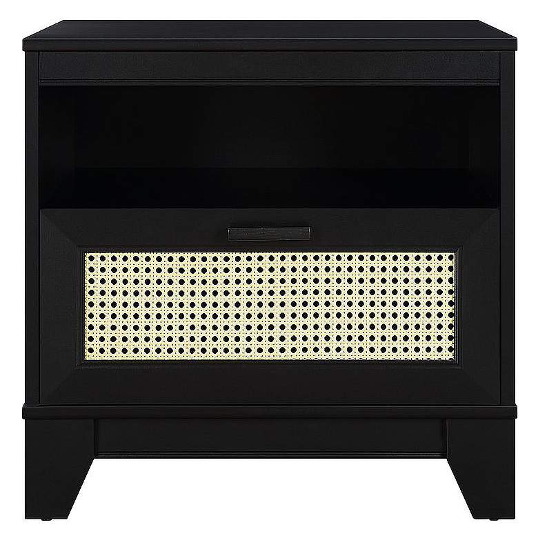 Image 1 Sheridan Modern Cane Nightstand in Black
