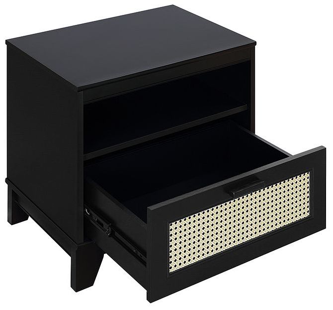 Image 5 Sheridan Modern Cane Nightstand in Black more views