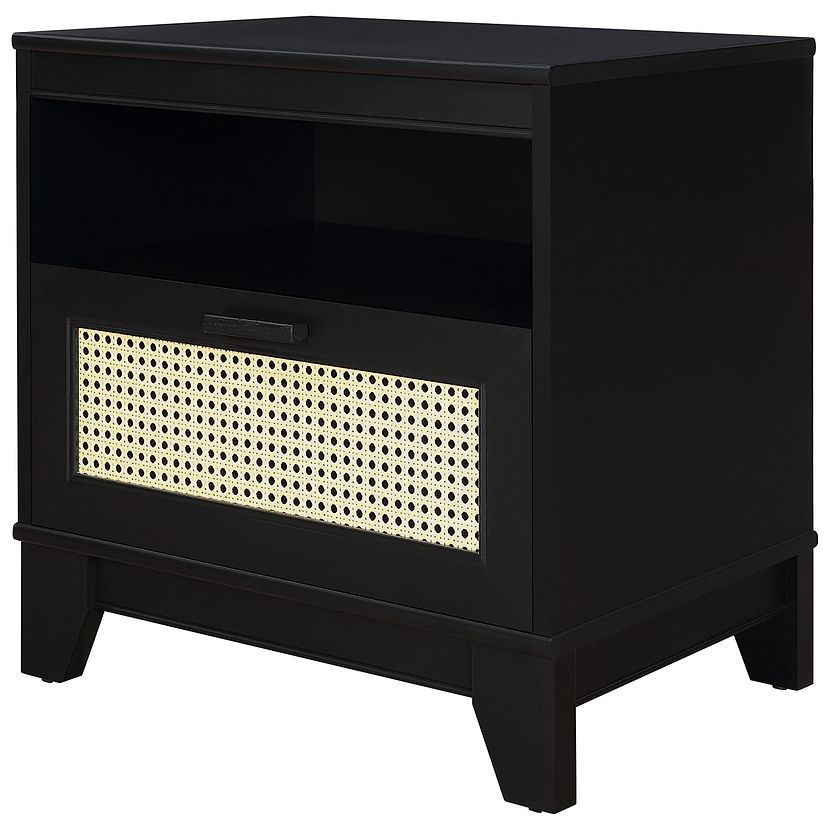 Image 7 Sheridan Modern Cane Nightstand in Black more views