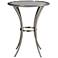 Sherise 23" Wide Glass and Brushed Nickel Round Accent Table