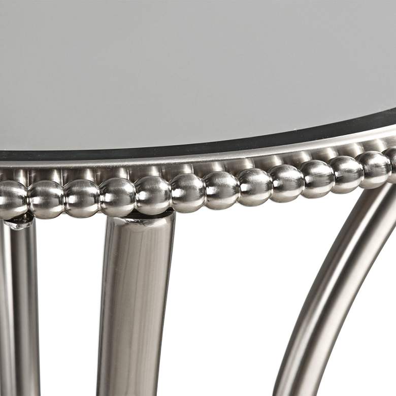 Sherise 23&quot; Wide Glass and Brushed Nickel Round Accent Table more views