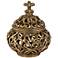 Sherise Antique Gold Finish 8 3/4" High Fleur-de-Lis Round Jar