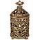 Sherise Fleur-de-Lis 12 1/2" High Antique Gold Jar