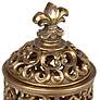 Sherise Fleur-de-Lis 12 1/2" High Antique Gold Jar