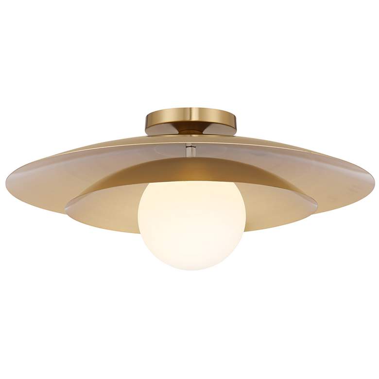 Image 3 Sherrer 1-Light Ceiling Light in Warm Brass more views