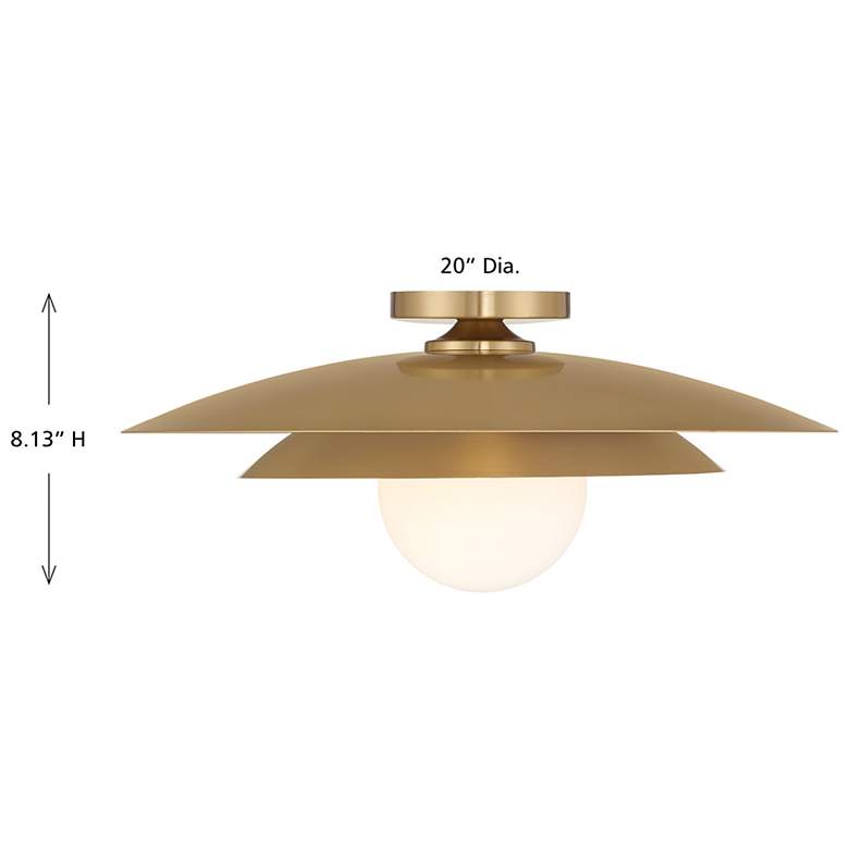Image 6 Sherrer 1-Light Ceiling Light in Warm Brass more views