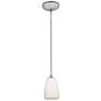 Sherry 4.5" Wide Brushed Steel Cord Hung Pendant w/ Opal Glass Shade