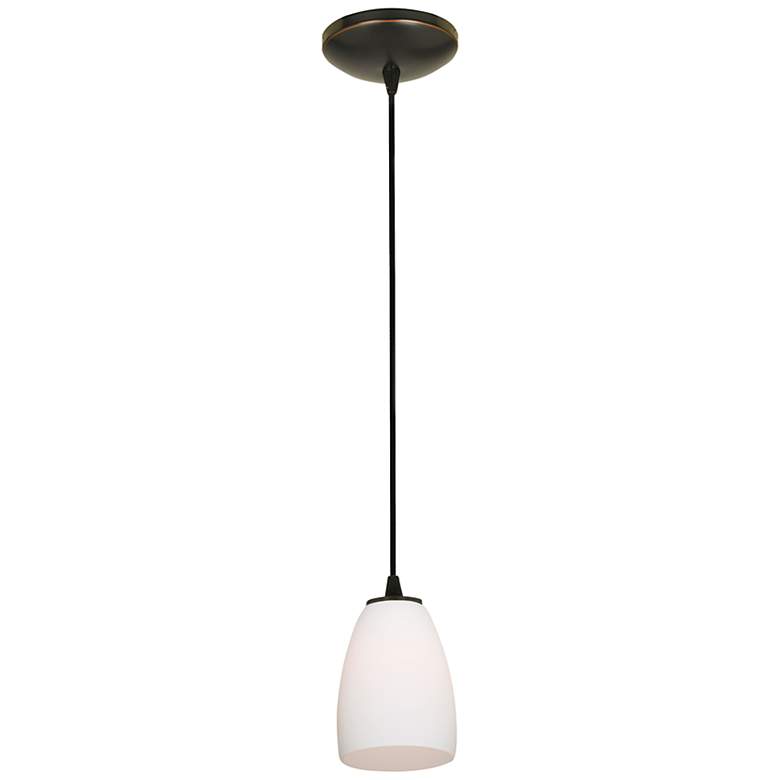Image 3 Sherry 4.5" Wide Oil Rubbed Bronze Cord Hung Pendant w/ Amber Glass Sh more views