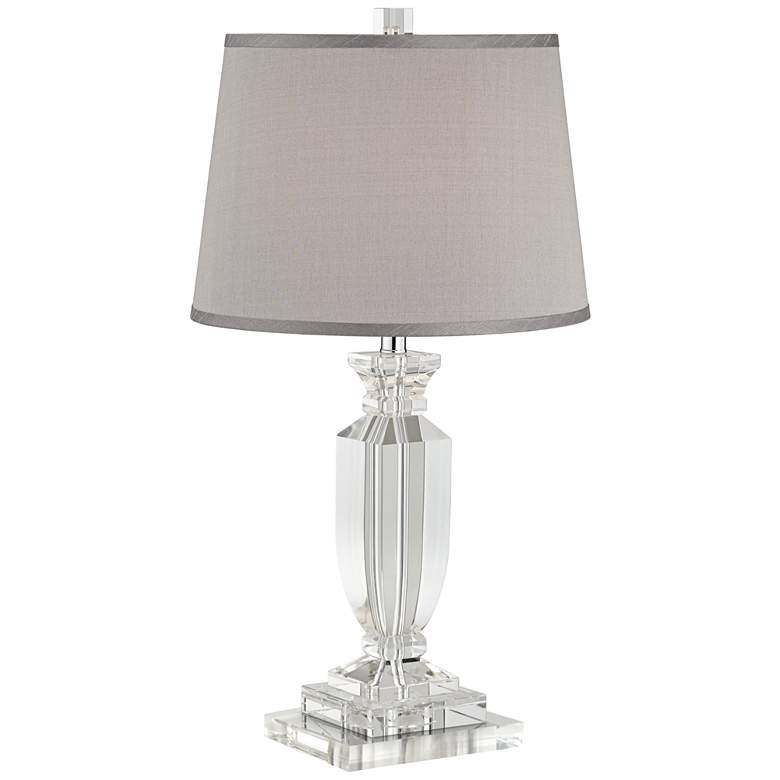 Image 1 Sherry Crystal Table Lamp With 7 inch Wide Square Riser