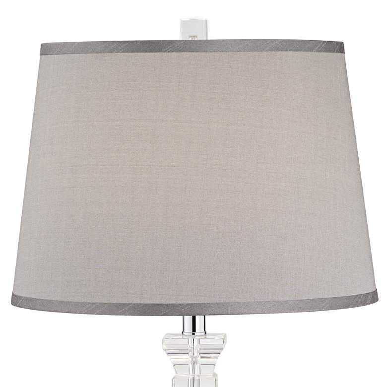 Image 4 Sherry Crystal Table Lamp with Gray Shade With USB Dimmer more views