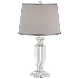 Image2 of Sherry Crystal Table Lamp with Gray Shade