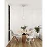 2_Sherry - E26 LED Cord Pendant - Brushed Steel Finish, Opal Glass Shade more views