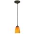 Sherry - E26 LED Cord Pendant - Oil Rubbed Bronze Finish, Amber Glass Shade