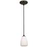Sherry - Glass Pendant - Cord - Oil Rubbed Bronze Finish, Opal Glass Shade