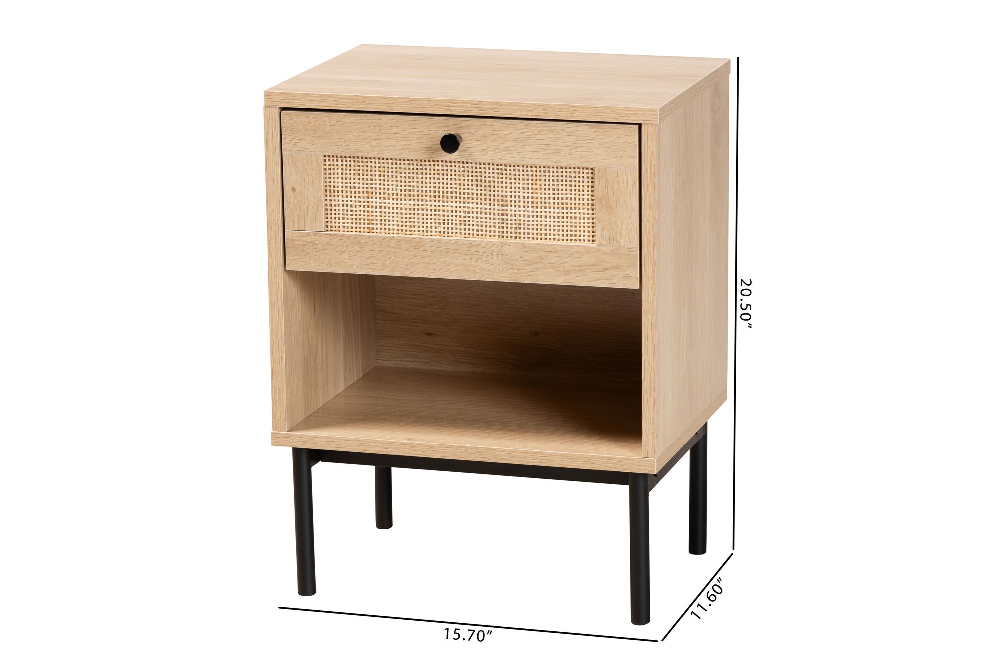 Sherwin 15 3/4" Wide Light Brown 1-Drawer End Table