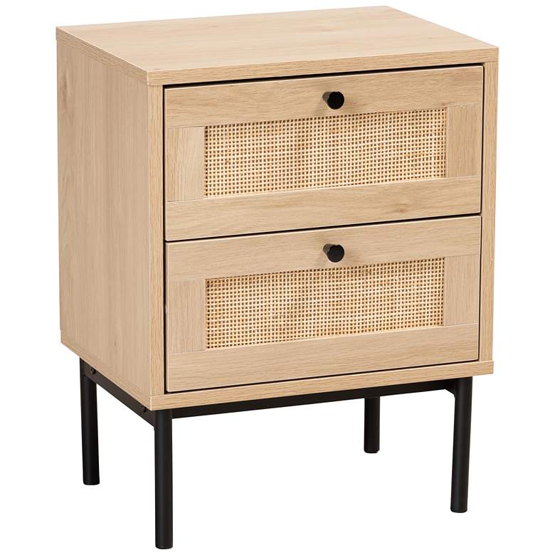 Image 2 Sherwin 15 3/4" Wide Light Brown 2-Drawer End Table