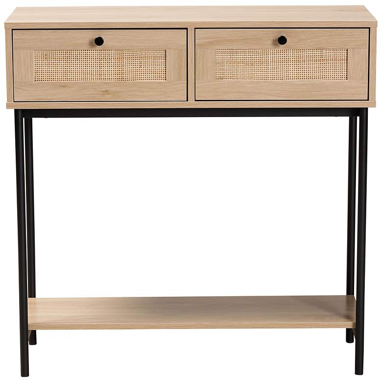 Image 7 Sherwin 31 1/2" Wide Light Brown Wood 2-Drawer Console Table more views