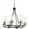 Sherwood 25" Wide Iron Black and Nickel 8-Light Chandelier