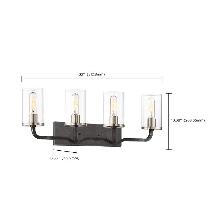 Image 2 Sherwood; 4 Light; Vanity; 32 in.; Iron Black with Brushed Nickel Accents more views