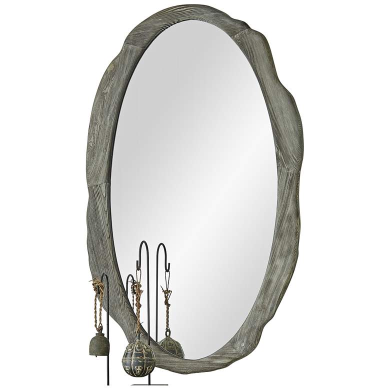 Image 1 Sherwood Antique Gray 30" x 50" Oval Wall Mirror