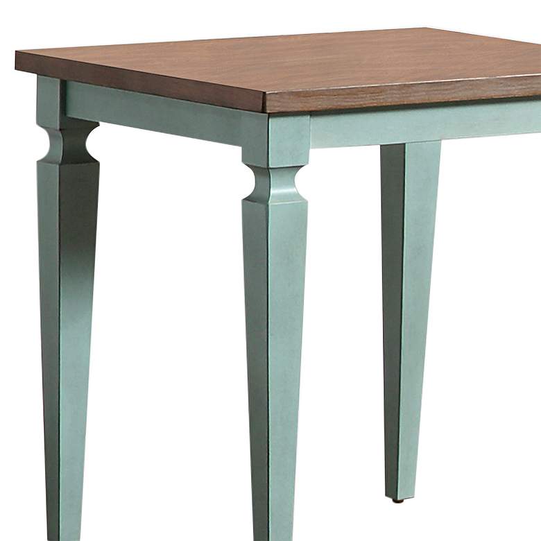 Image 4 Shideler Antique Blue and Oak 3-Piece Coffee Table Set more views