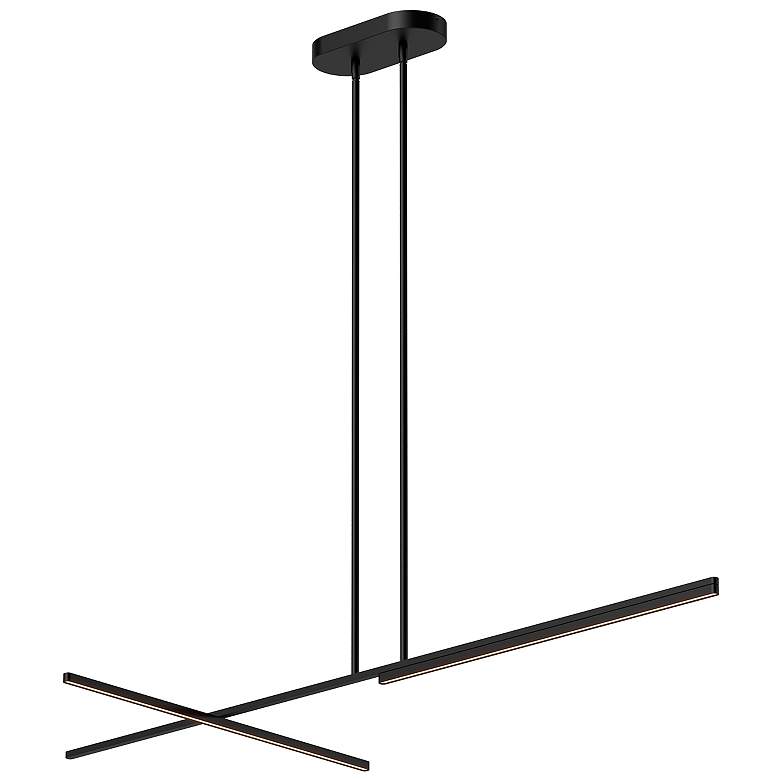 Image 1 Shift 60" Wide Black LED Pendant Light