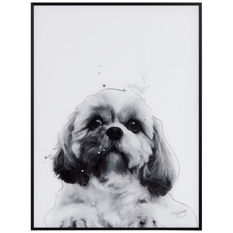 Image 3 Shih-Tzu 24" High Rectangular Framed Glass Wall Art