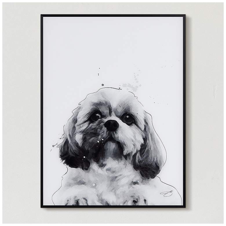 Image 2 Shih-Tzu 24" High Rectangular Framed Glass Wall Art