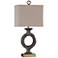 Shildon 33" Carved Dark and Brushed Steel Metal Table Lamp