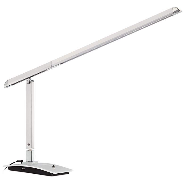 Image 1 Shilo Silver LED Desk Lamp with USB Charging Port