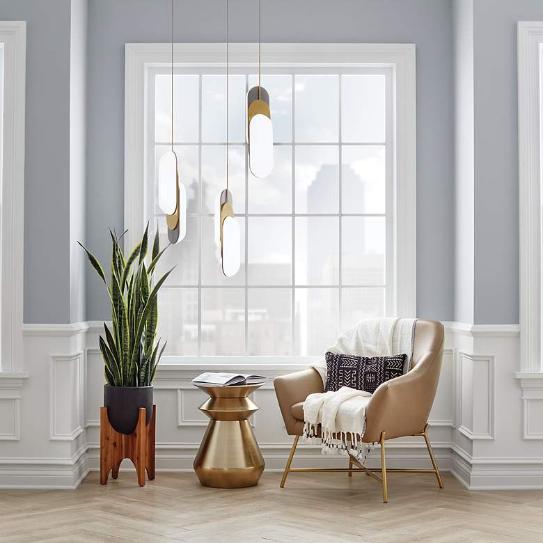 Image 7 Shima Champagne Gold Contemporary Pendant Light more views