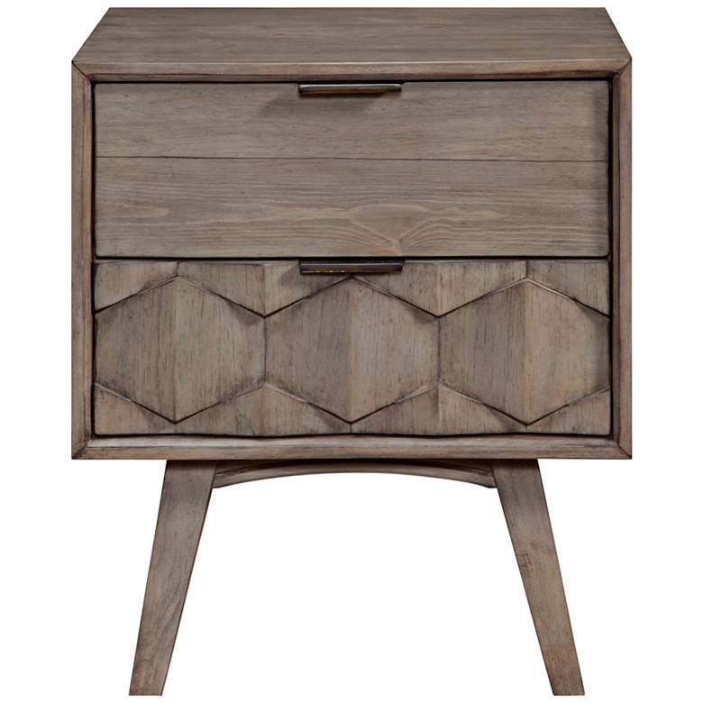 Image 1 Shimmer 22 inch Wide Antique Gray Wood Modern Nightstand