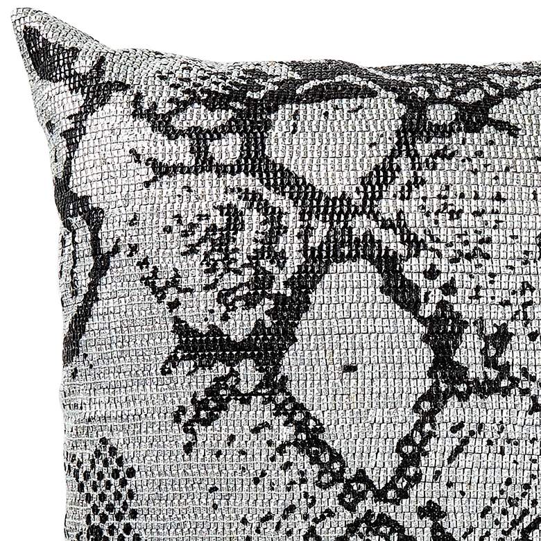 Image 3 Shimmer Snake Skin Silver 20" Square Decorative Throw Pillow more views