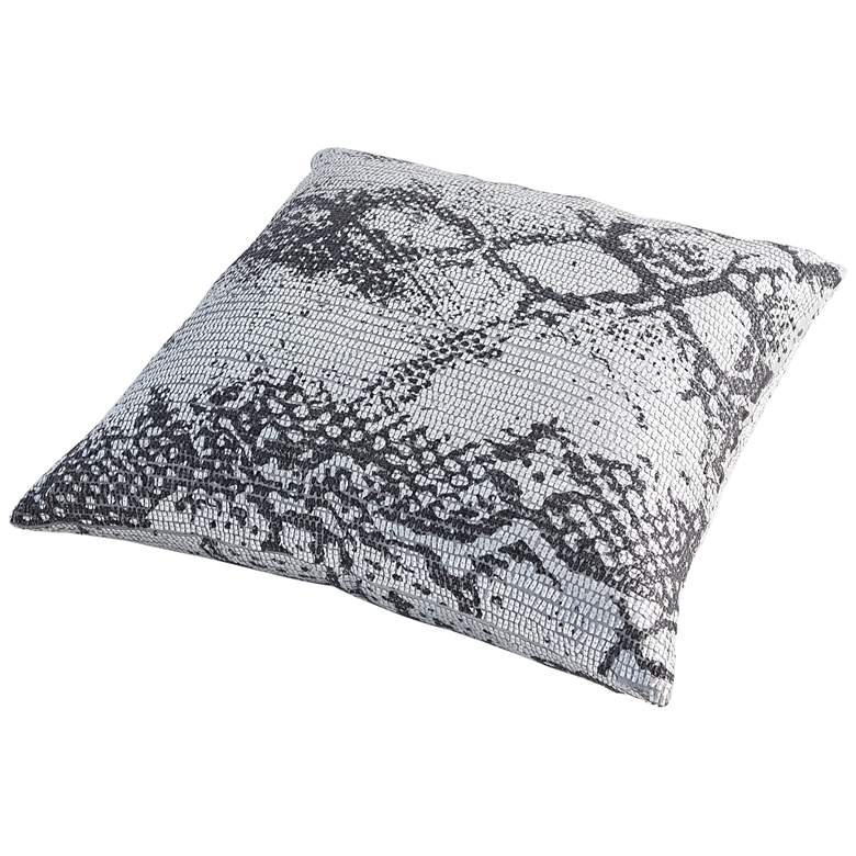 Image 4 Shimmer Snake Skin Silver 20 inch Square Decorative Throw Pillow more views