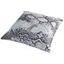 Shimmer Snake Skin Silver 20" Square Decorative Throw Pillow