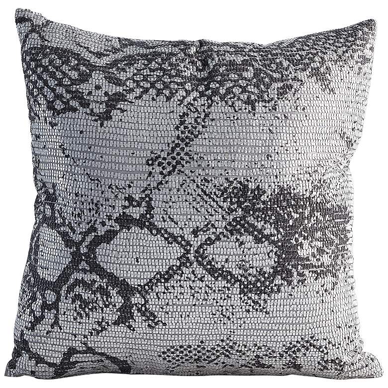 Image 5 Shimmer Snake Skin Silver 20" Square Decorative Throw Pillow more views