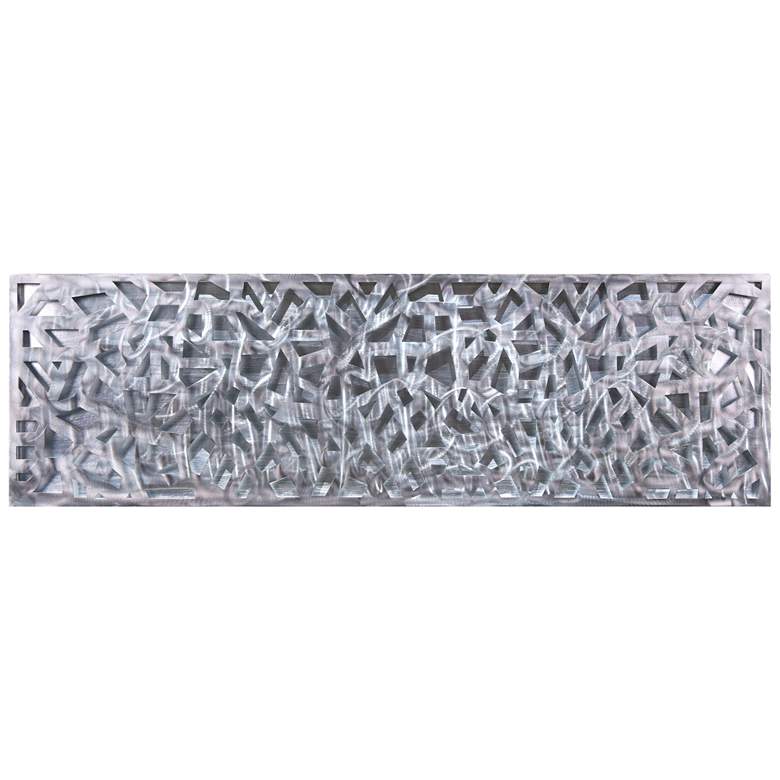 Image 1 Shimmering Cascade 3D Polished Steel Abstract Metal Wall Art