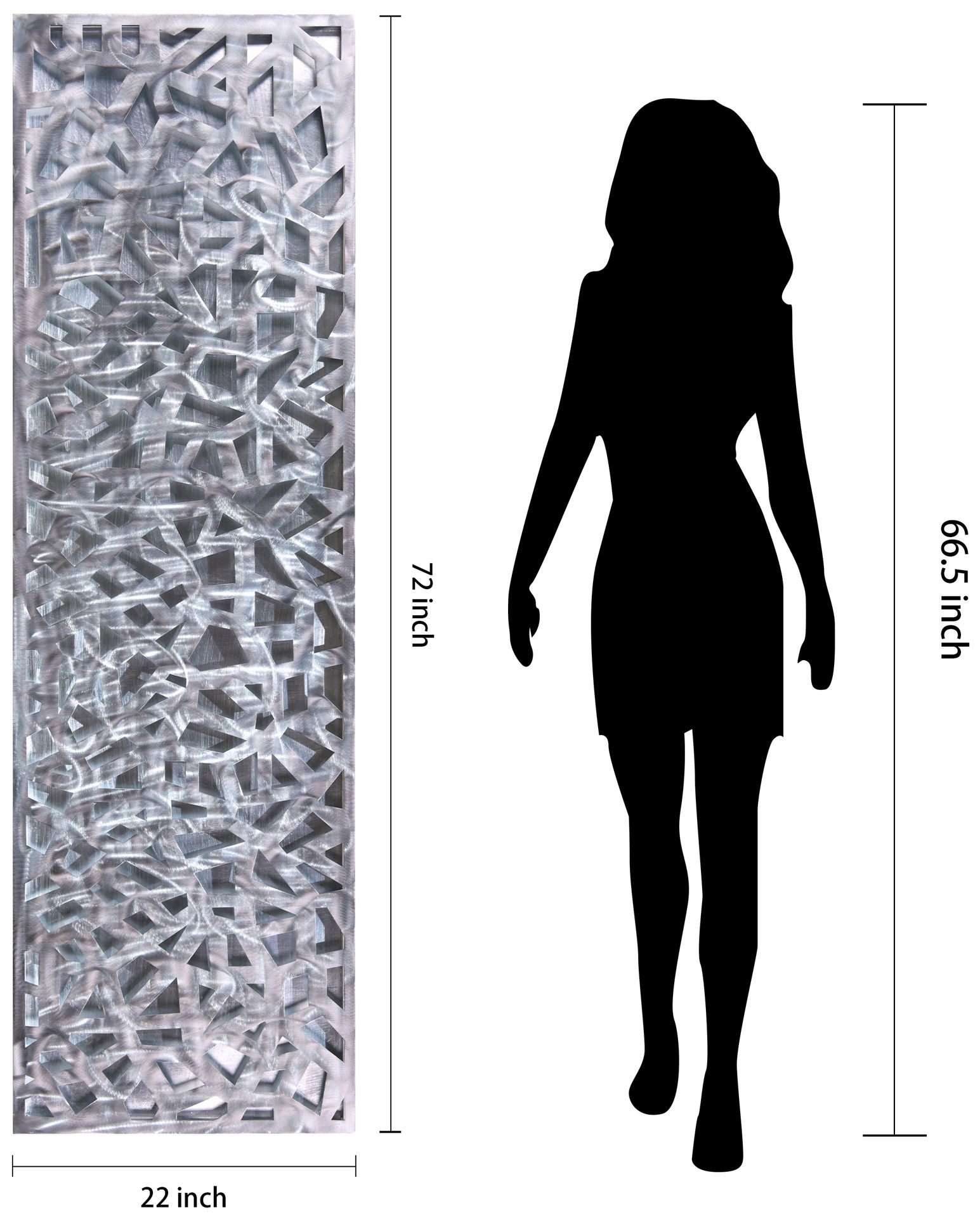 Shimmering Cascade 3D Polished Steel Abstract Metal Wall Art