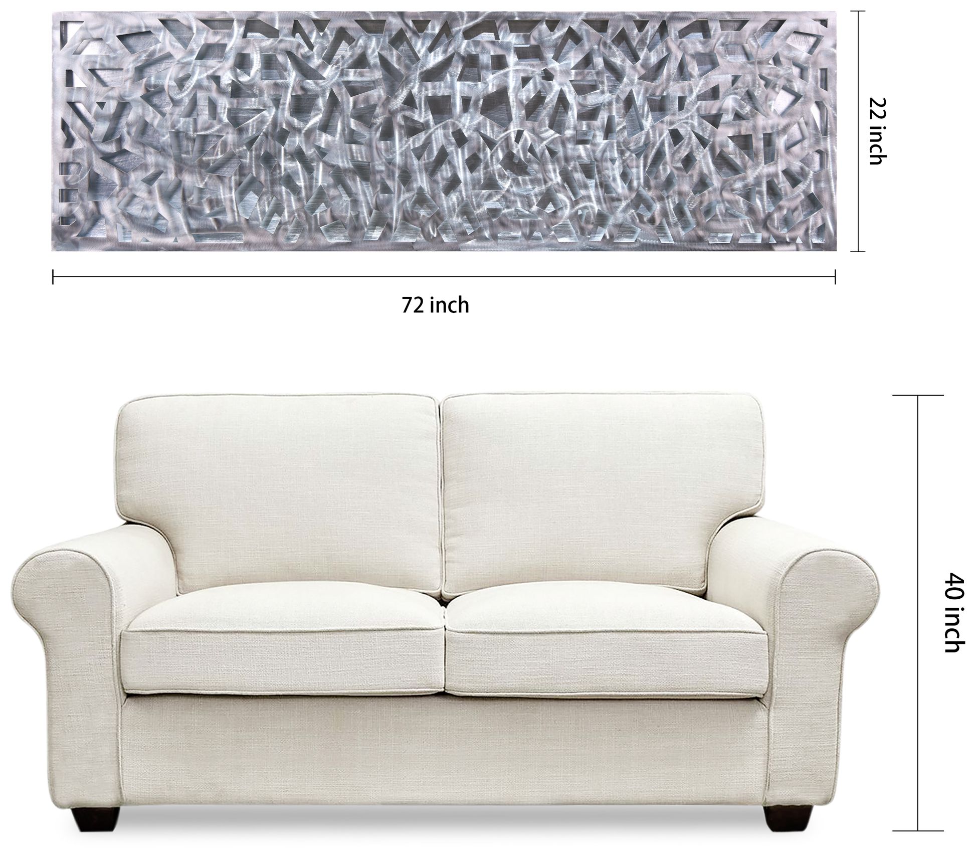 Shimmering Cascade 3D Polished Steel Abstract Metal Wall Art